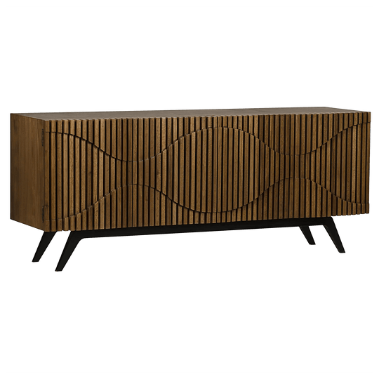 Noir Illusion Sideboard with Steel Base, Dark Walnut CABINETS