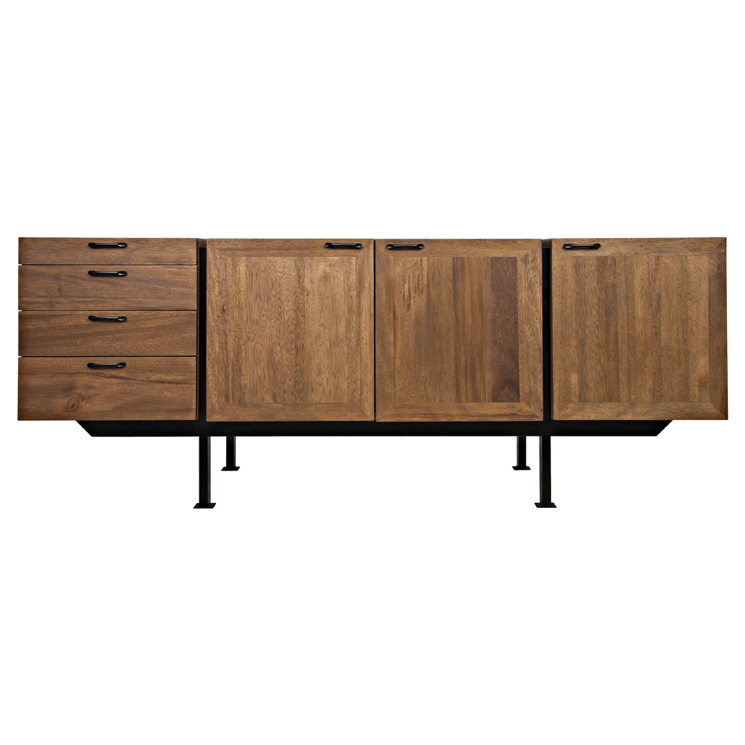 American Home Furniture | Noir - Mind-Croft Sideboard, Walnut and Steel