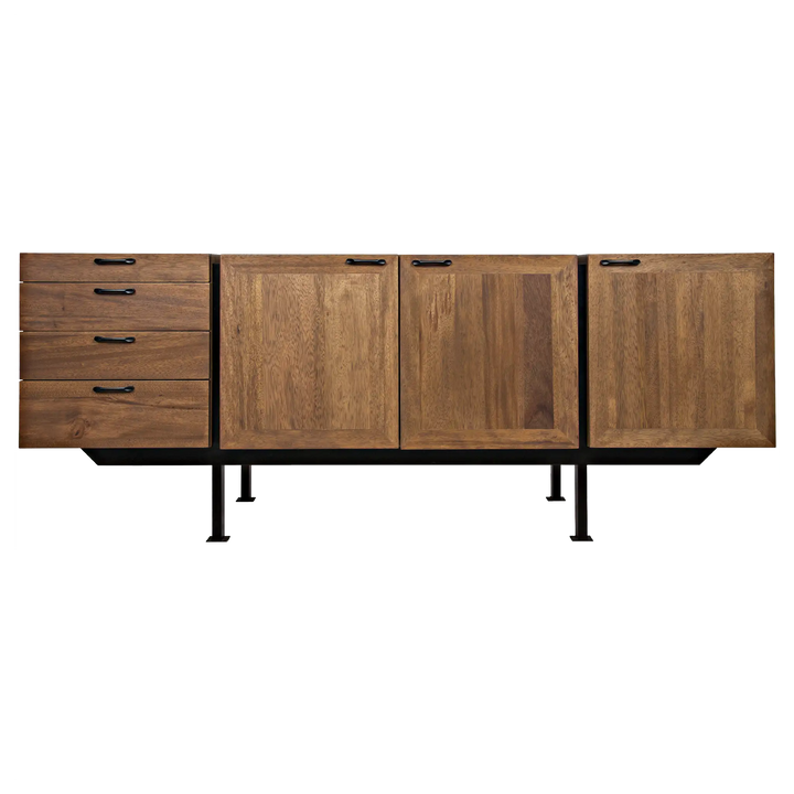 American Home Furniture | Noir - Mind-Croft Sideboard, Walnut and Steel