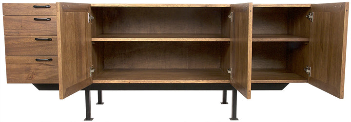 American Home Furniture | Noir - Mind-Croft Sideboard, Walnut and Steel