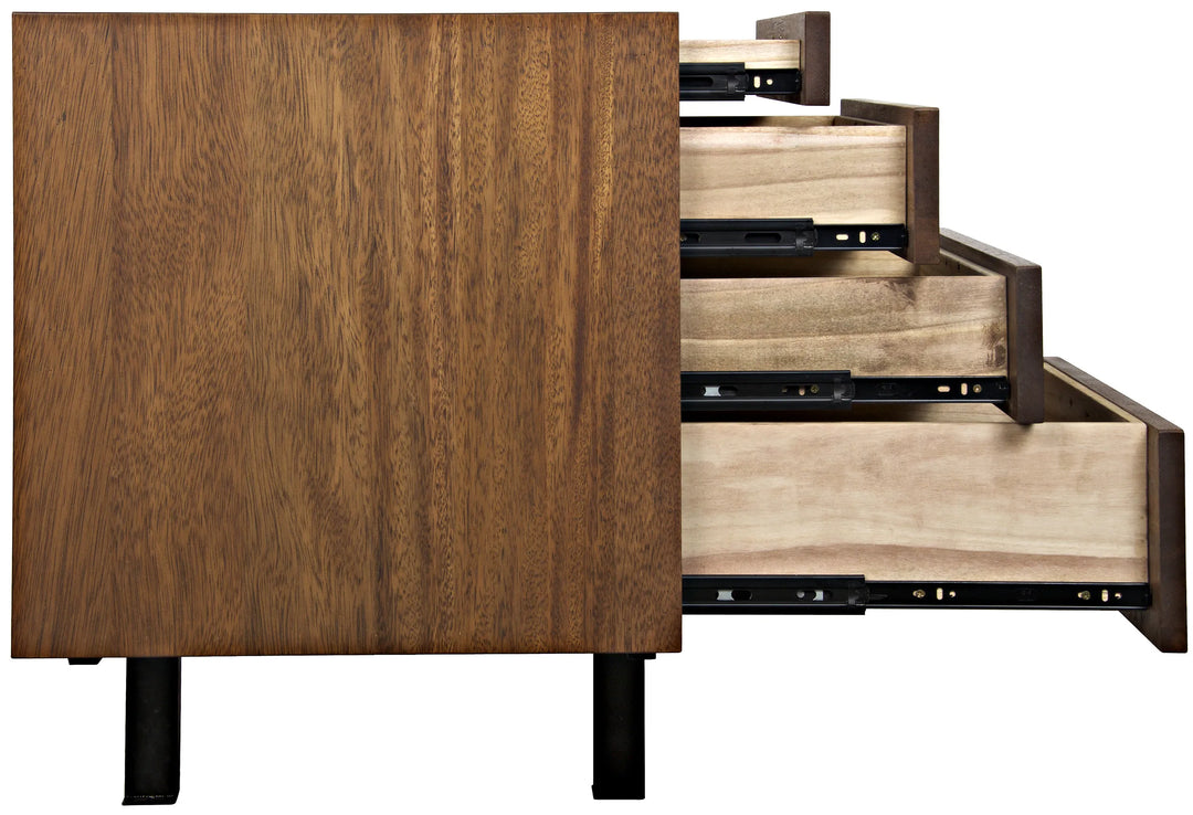 American Home Furniture | Noir - Mind-Croft Sideboard, Walnut and Steel