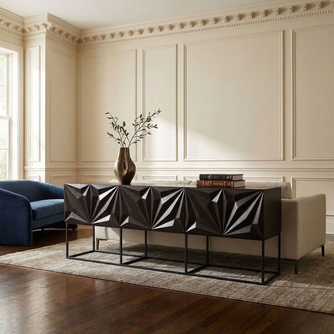 Noir - Zurich Console in Ebony, XL - GCON262EB-XL