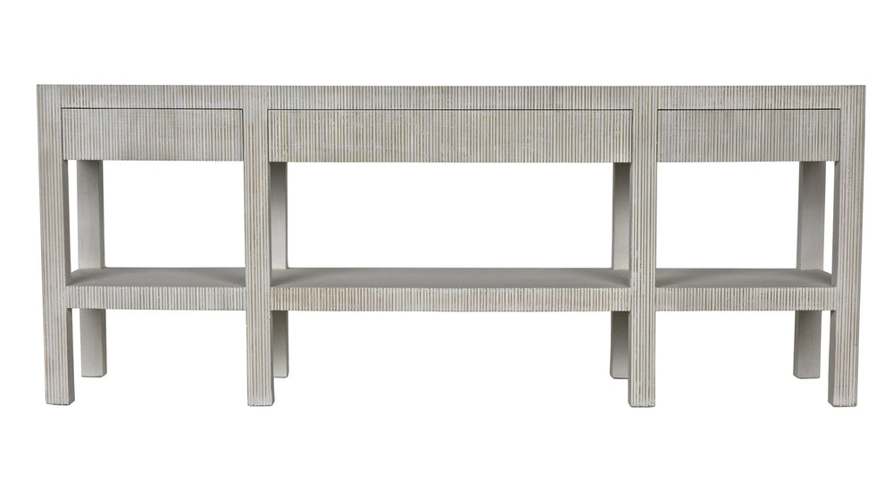 American Home Furniture | Noir - Conrad Console, White Wash