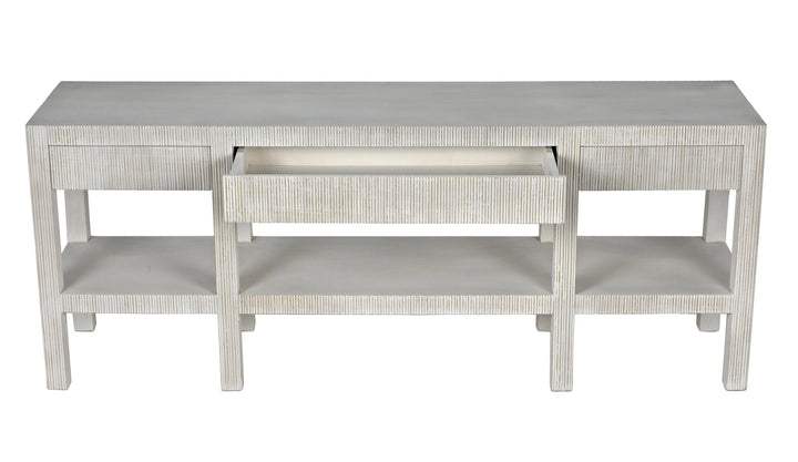 American Home Furniture | Noir - Conrad Console, White Wash