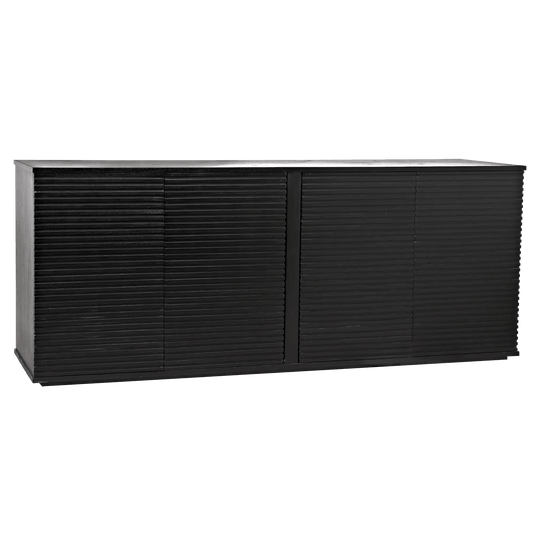 Noir Smith 4 Door Sideboard, Hand Rubbed Black CABINETS