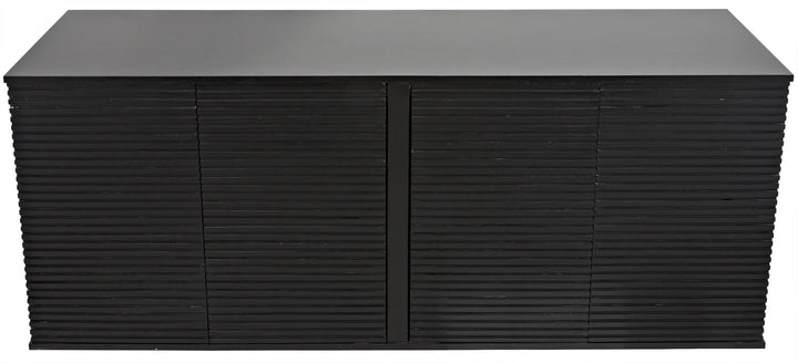 American Home Furniture | Noir - Smith 4 Door Sideboard, Hand Rubbed Black