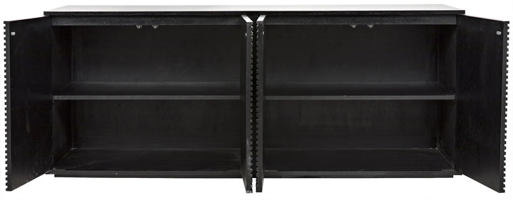 American Home Furniture | Noir - Smith 4 Door Sideboard, Hand Rubbed Black