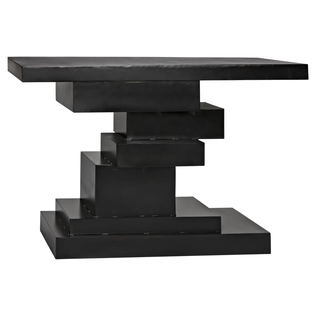 American Home Furniture | Noir - Platoon Console, Black Steel