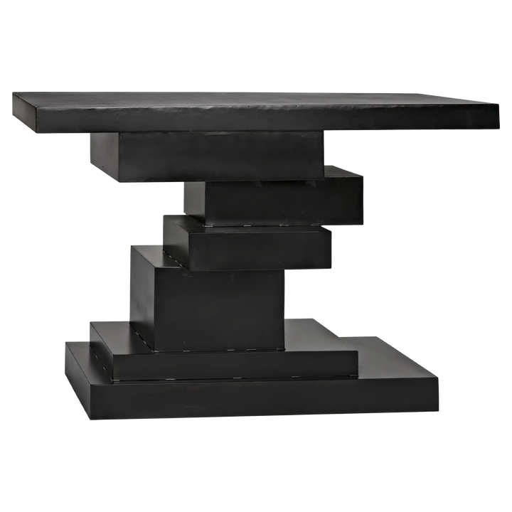 American Home Furniture | Noir - Platoon Console, Black Steel