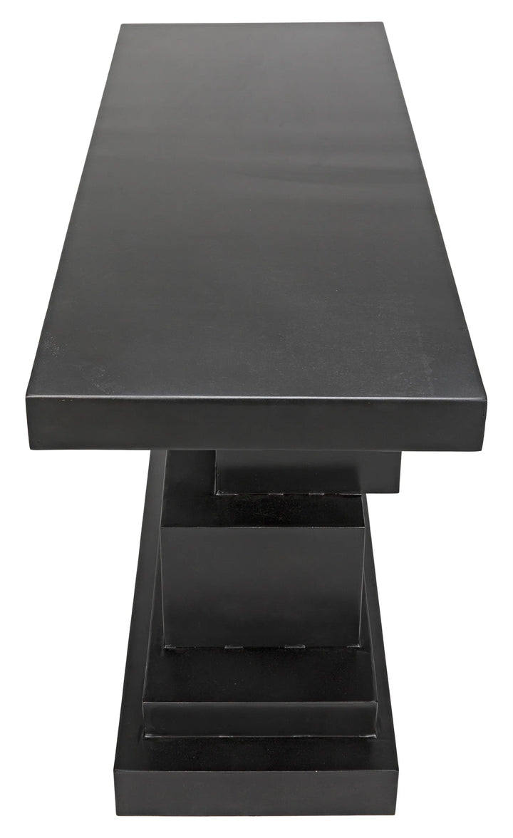 American Home Furniture | Noir - Platoon Console, Black Steel