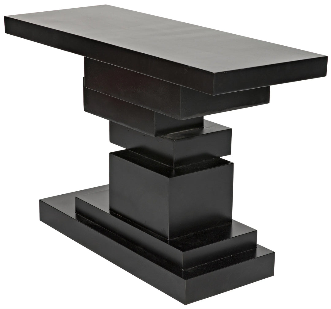 American Home Furniture | Noir - Platoon Console, Black Steel