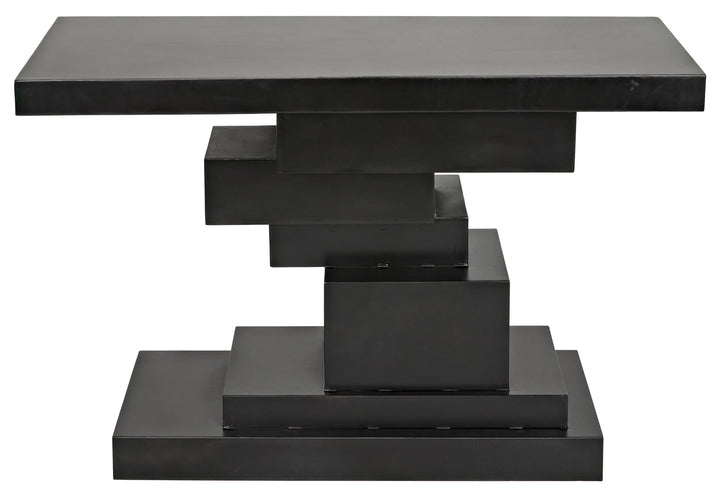 American Home Furniture | Noir - Platoon Console, Black Steel