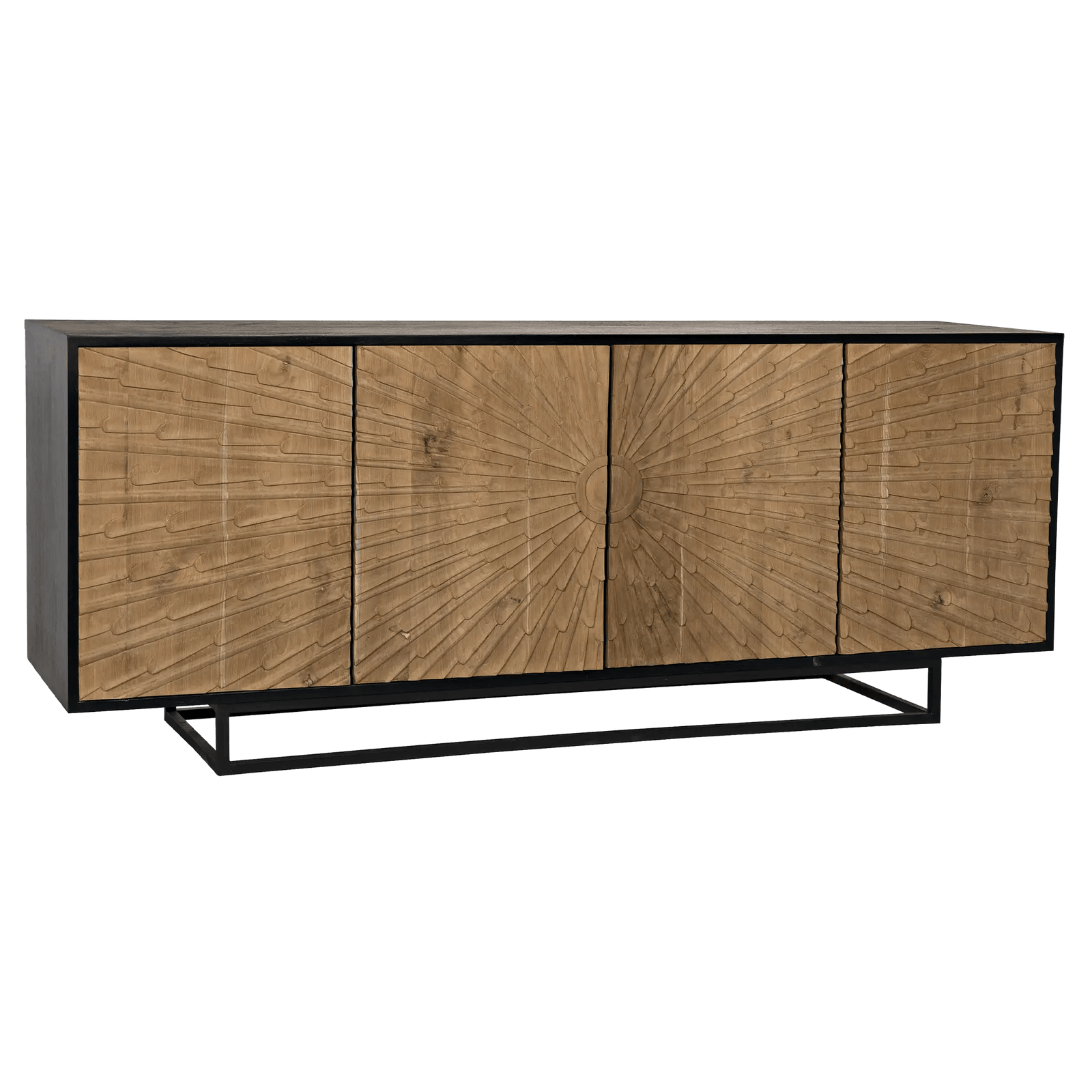 Noir Ra Sideboard, Hand Rubbed Black with Teak CABINETS