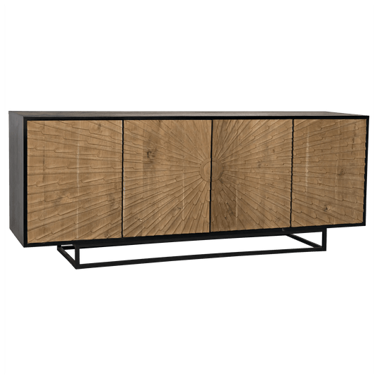 Noir Ra Sideboard, Hand Rubbed Black with Teak CABINETS
