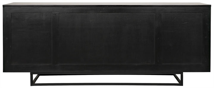 American Home Furniture | Noir - Ra Sideboard, Hand Rubbed Black with Teak