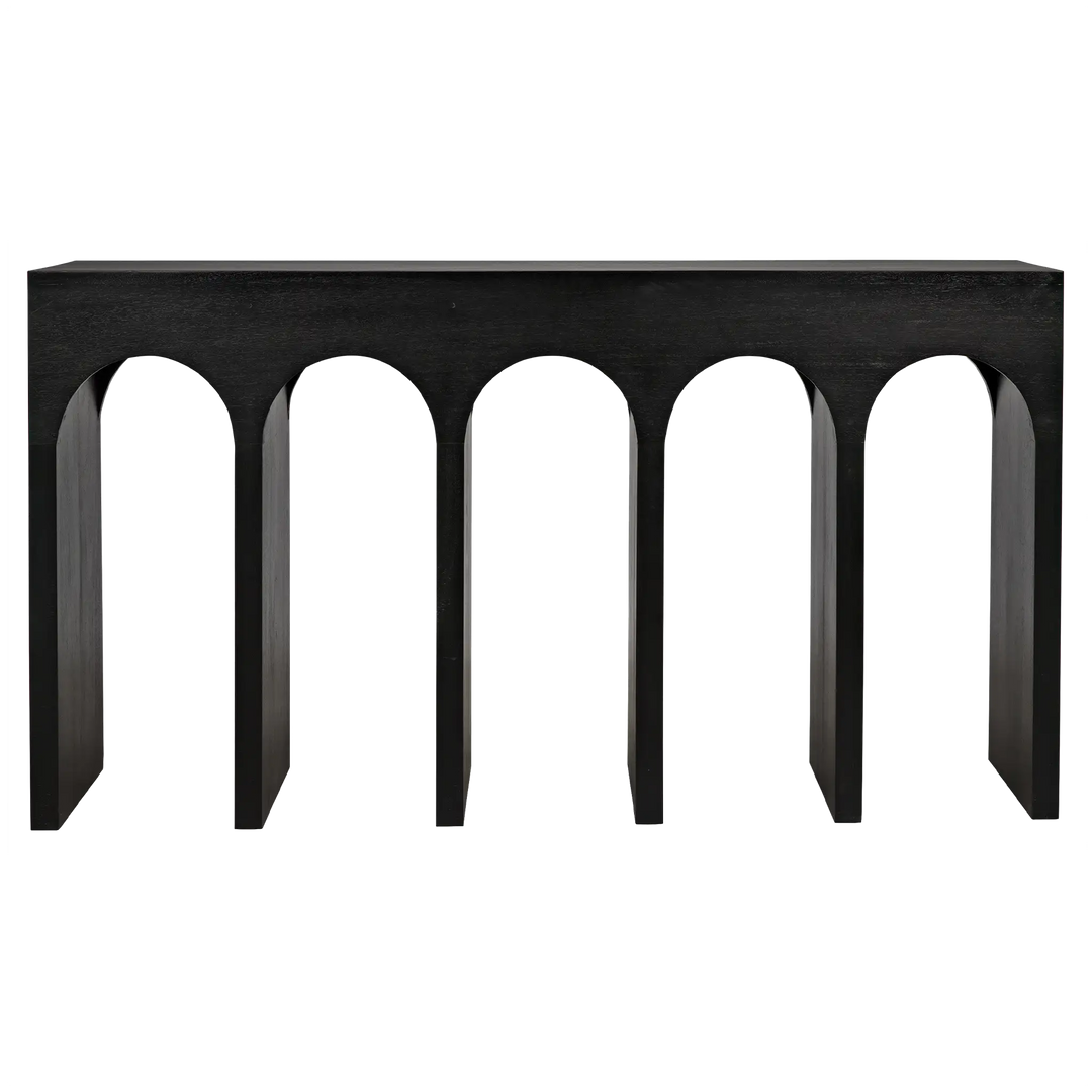 American Home Furniture | Noir - Bridge Console, Hand Rubbed Black