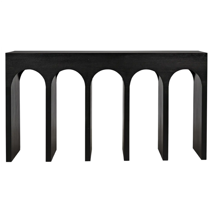 American Home Furniture | Noir - Bridge Console, Hand Rubbed Black