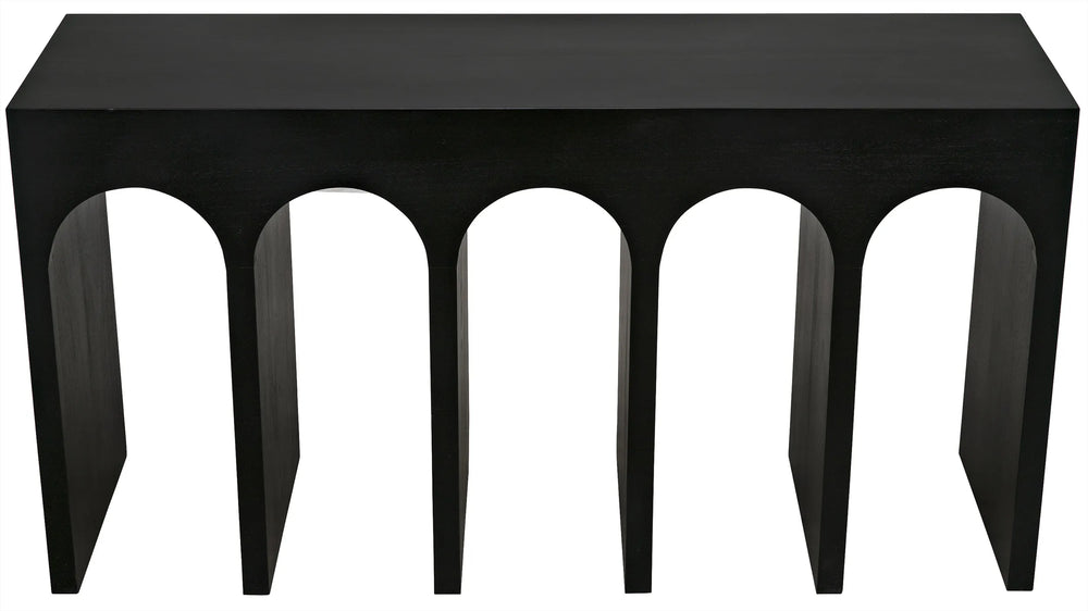 American Home Furniture | Noir - Bridge Console, Hand Rubbed Black