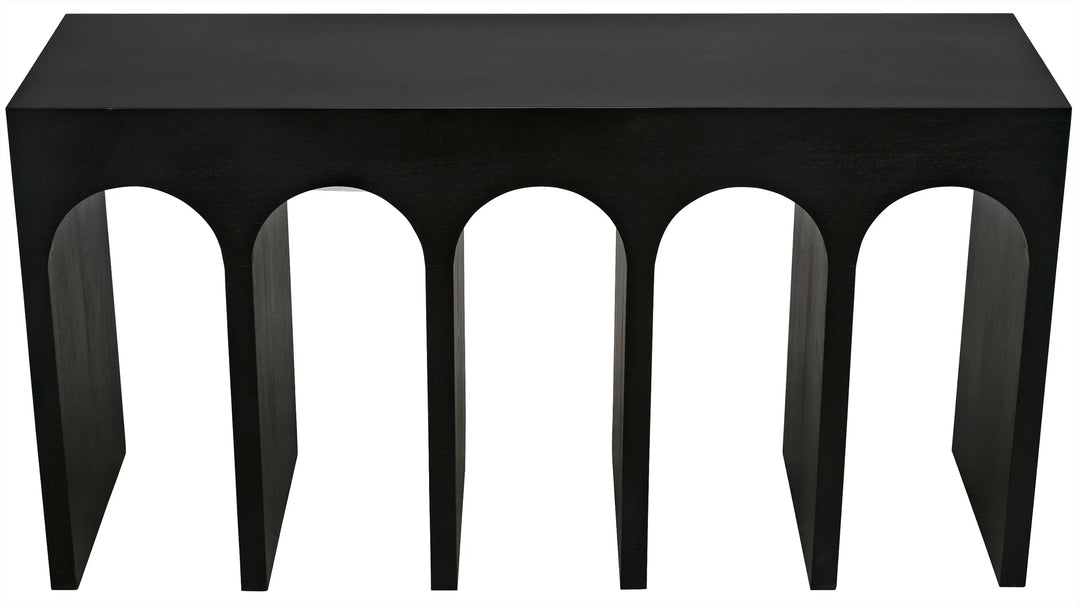 American Home Furniture | Noir - Bridge Console, Hand Rubbed Black