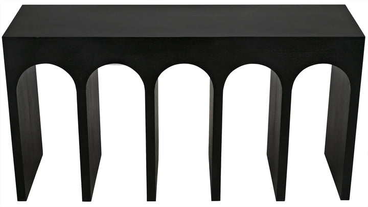 American Home Furniture | Noir - Bridge Console, Hand Rubbed Black