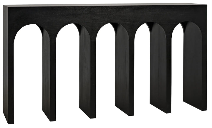 American Home Furniture | Noir - Bridge Console, Hand Rubbed Black