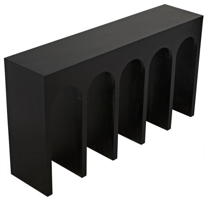 American Home Furniture | Noir - Bridge Console, Hand Rubbed Black