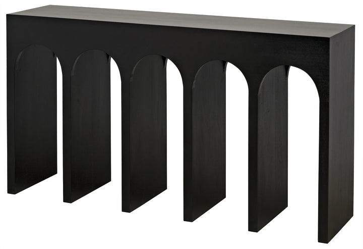 American Home Furniture | Noir - Bridge Console, Hand Rubbed Black