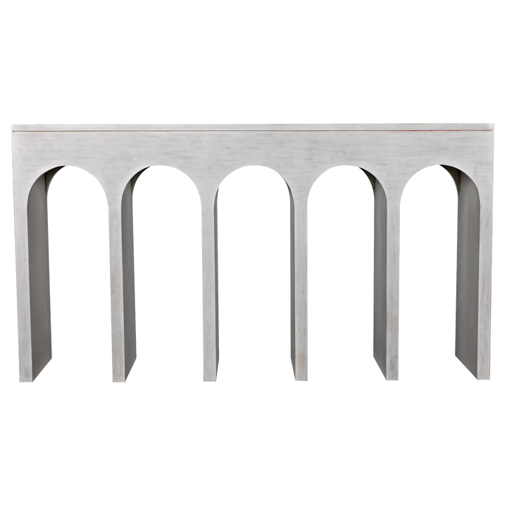 American Home Furniture | Noir - Bridge Console, White Wash