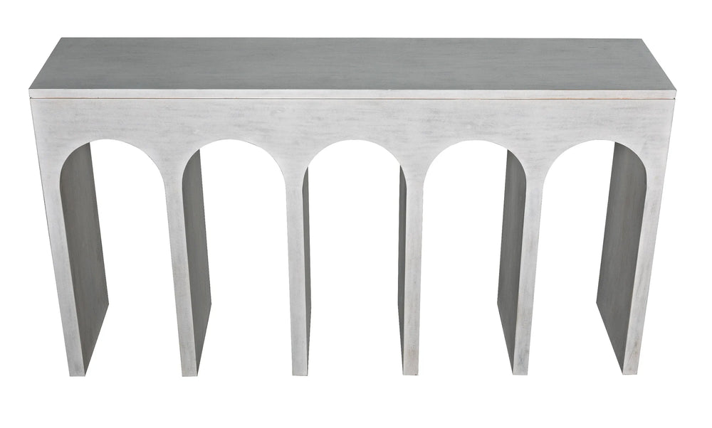 American Home Furniture | Noir - Bridge Console, White Wash