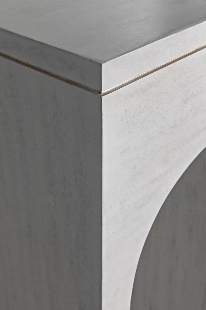 American Home Furniture | Noir - Bridge Console, White Wash