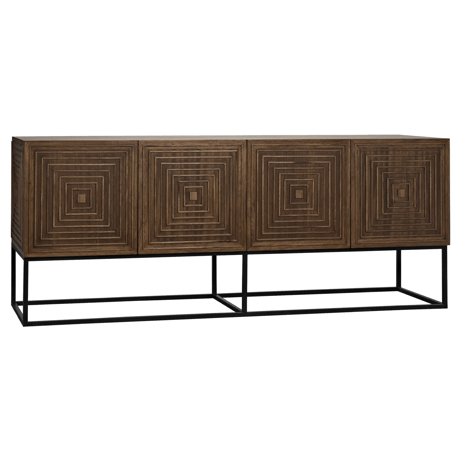 Noir Lanon Sideboard with Steel Base, Dark Walnut CABINETS