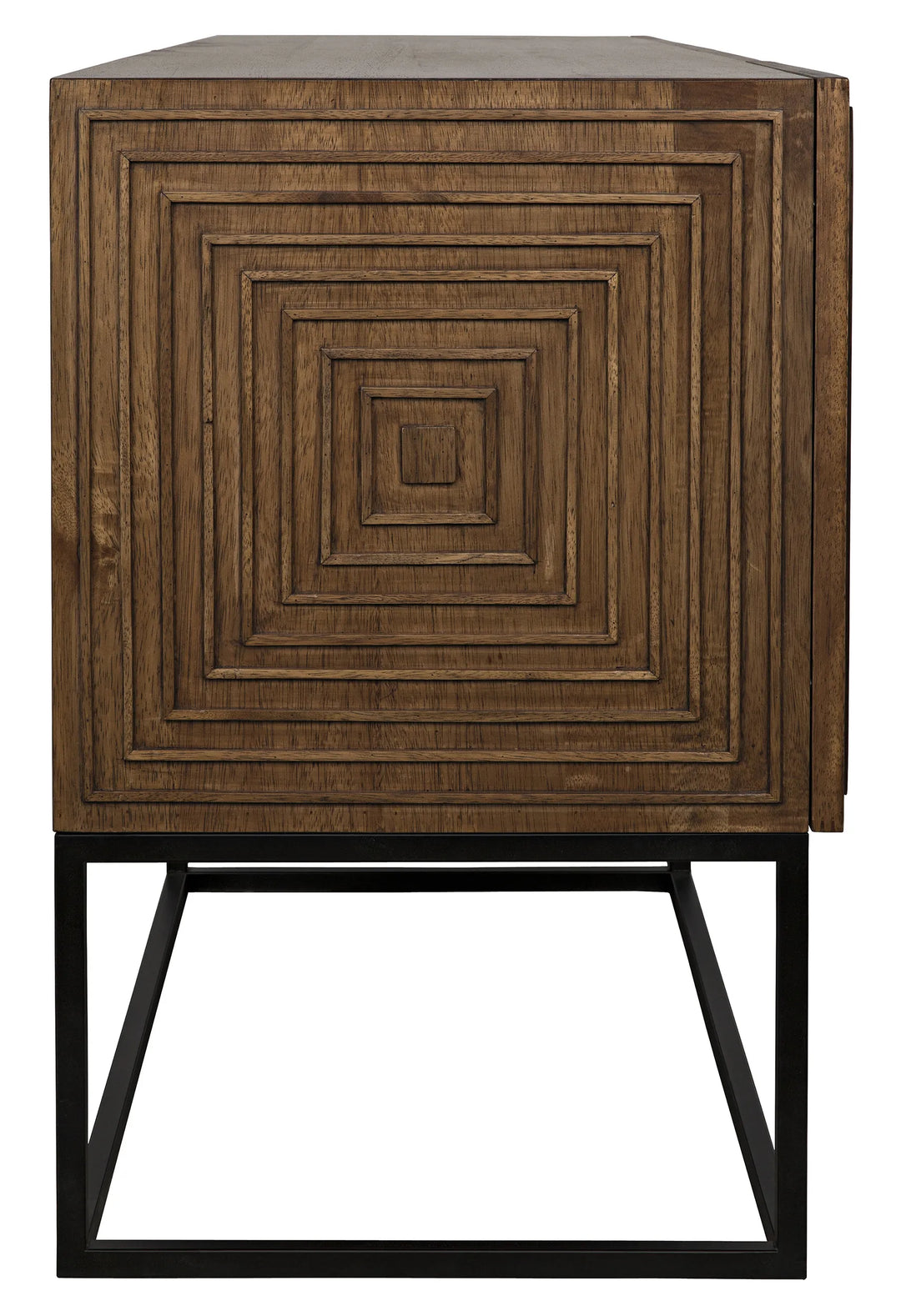 American Home Furniture | Noir - Lanon Sideboard with Steel Base, Dark Walnut