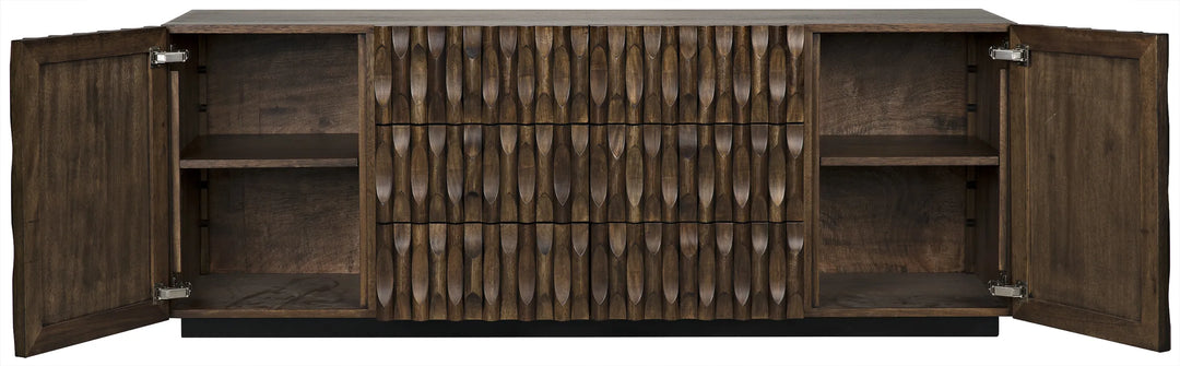 American Home Furniture | Noir - Alameda Sideboard, Large, Dark Walnut