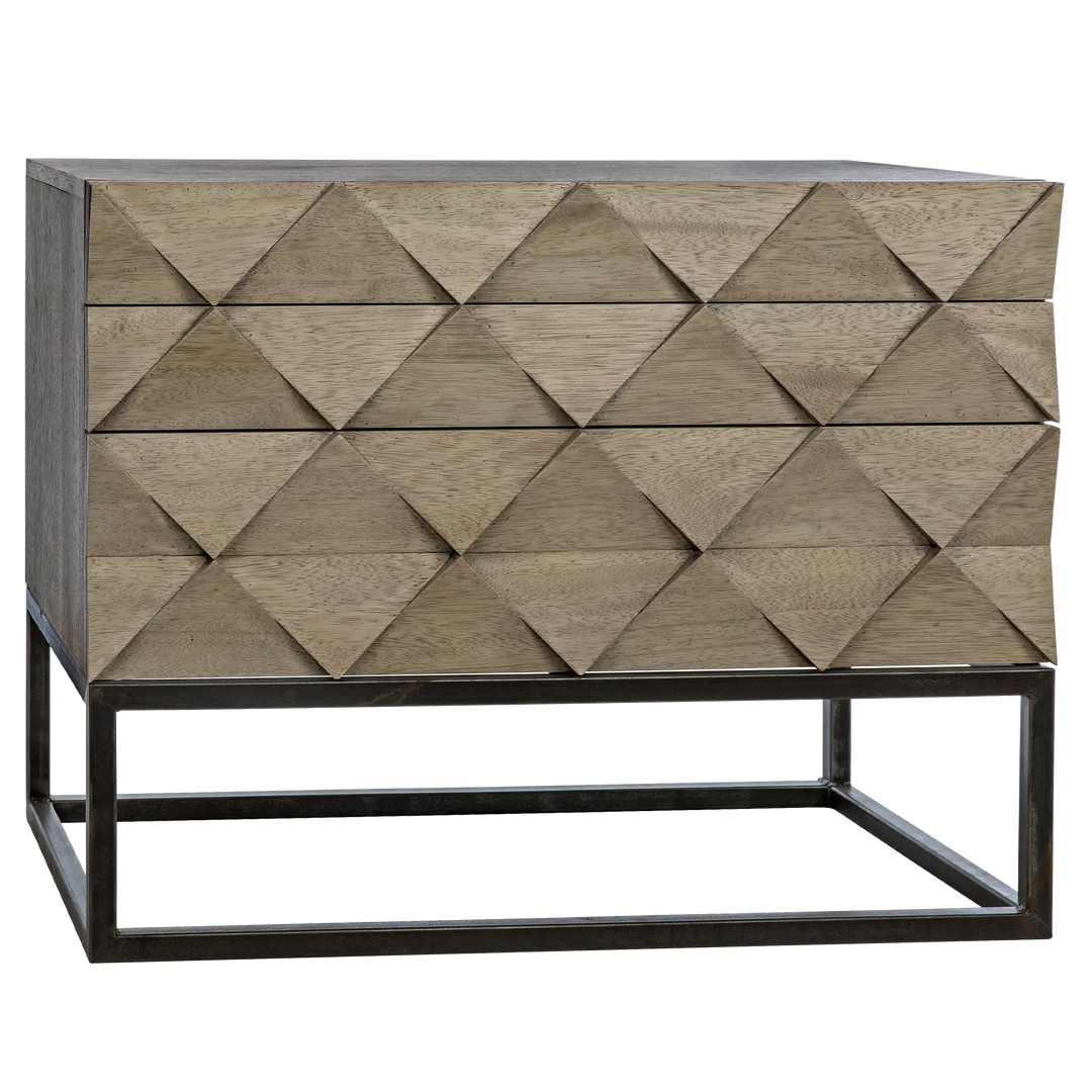 American Home Furniture | Noir - Draco Sideboard with Steel Stand, Washed Walnut