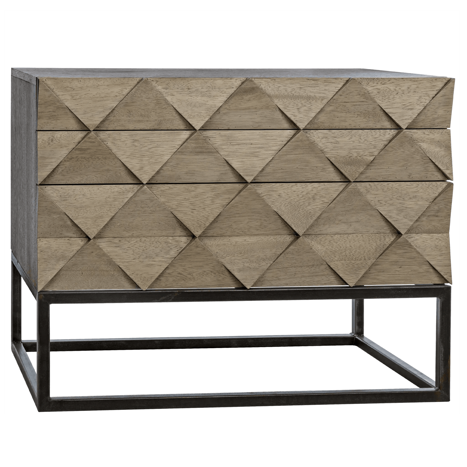 Noir Draco Sideboard with Steel Stand, Washed Walnut CABINETS