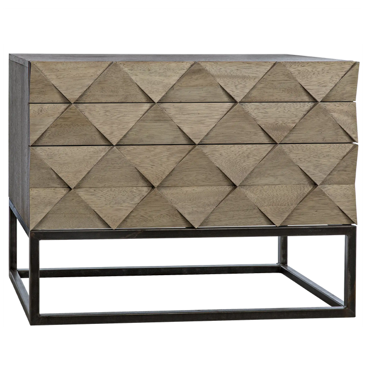 American Home Furniture | Noir - Draco Sideboard with Steel Stand, Washed Walnut