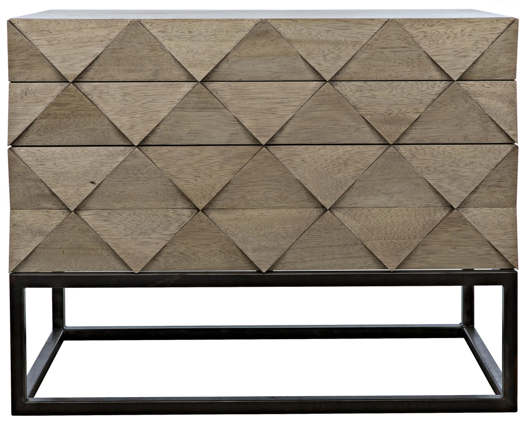 American Home Furniture | Noir - Draco Sideboard with Steel Stand, Washed Walnut