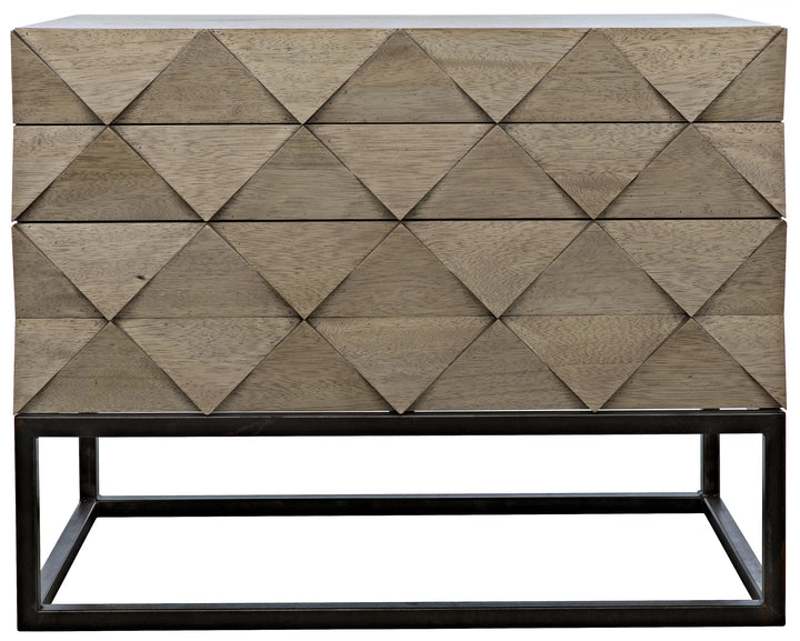 American Home Furniture | Noir - Draco Sideboard with Steel Stand, Washed Walnut