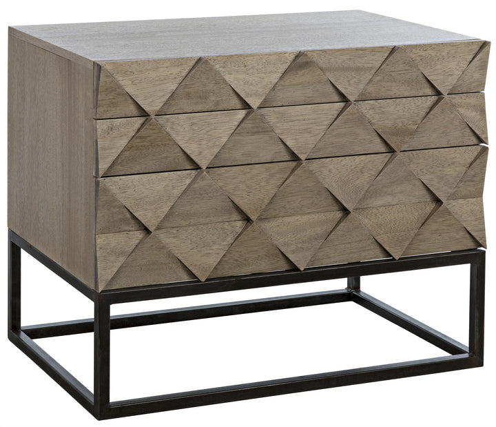 American Home Furniture | Noir - Draco Sideboard with Steel Stand, Washed Walnut