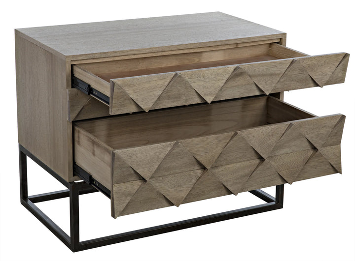 American Home Furniture | Noir - Draco Sideboard with Steel Stand, Washed Walnut