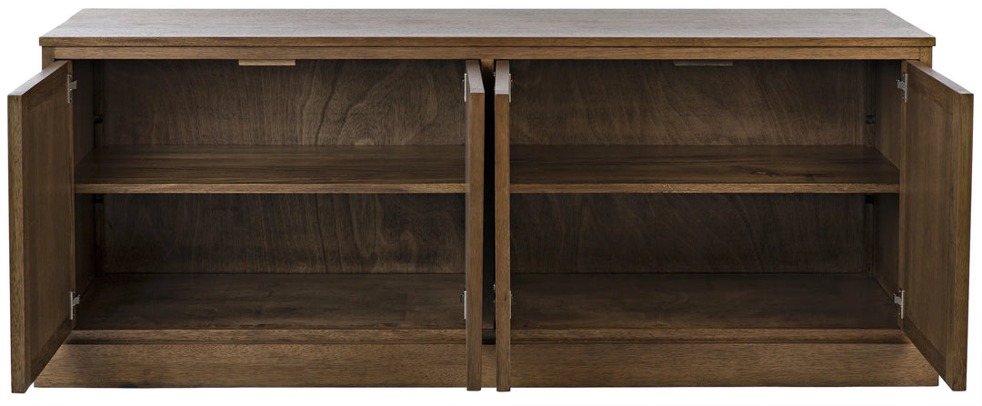 American Home Furniture | Noir - Genti 4 Door Sideboard, Dark Walnut