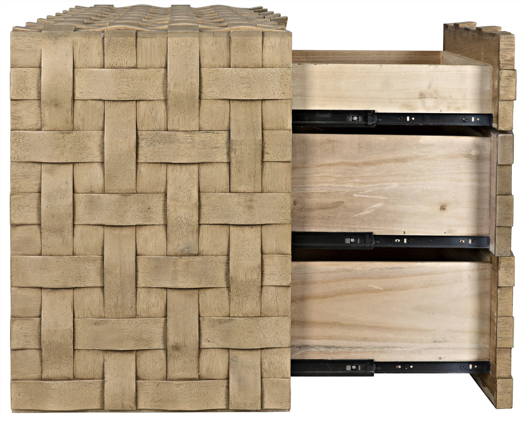 American Home Furniture | Noir - Weave Sideboard, Bleached Walnut