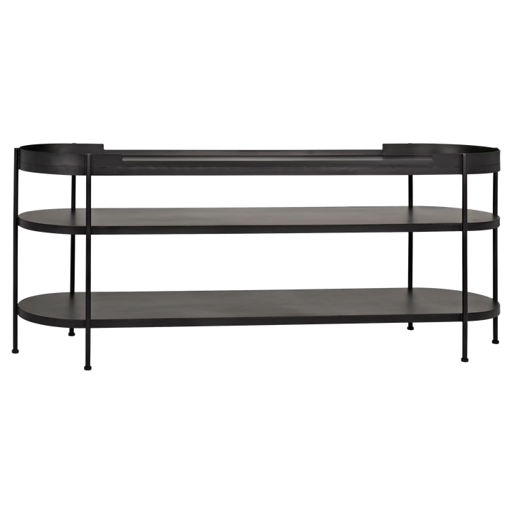 American Home Furniture | Noir - Cassio Console, Black Steel