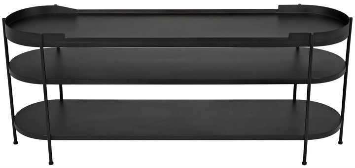 American Home Furniture | Noir - Cassio Console, Black Steel