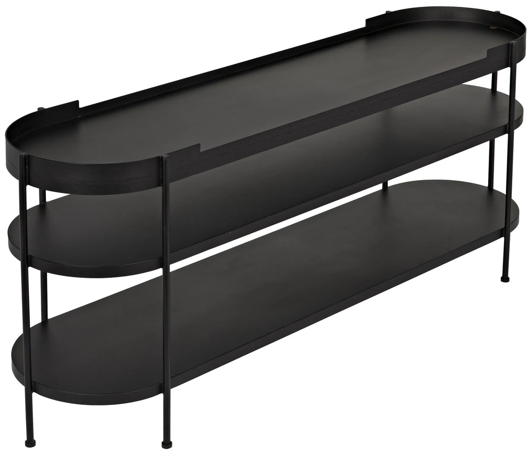 American Home Furniture | Noir - Cassio Console, Black Steel