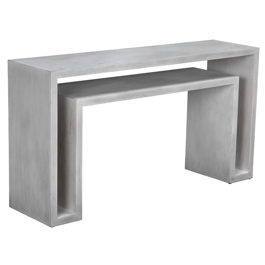 American Home Furniture | Noir - Caine Console, White Wash