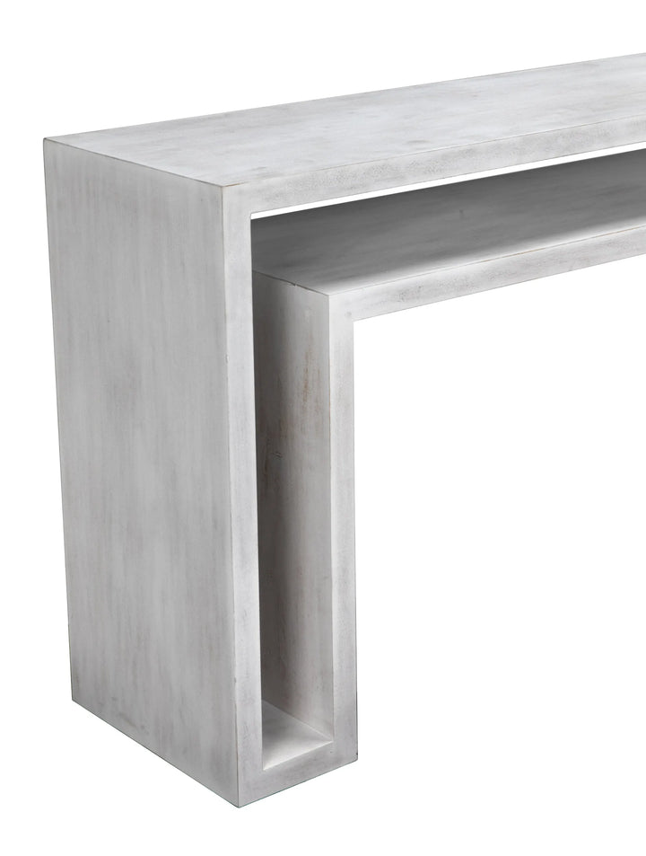 American Home Furniture | Noir - Caine Console, White Wash