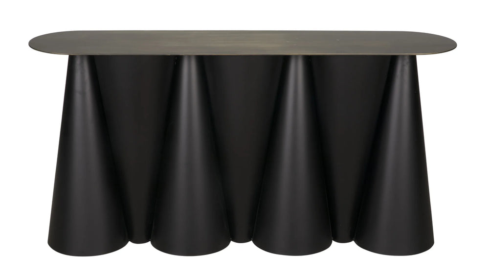 American Home Furniture | Noir - Salt and Pepper Console, Black Steel