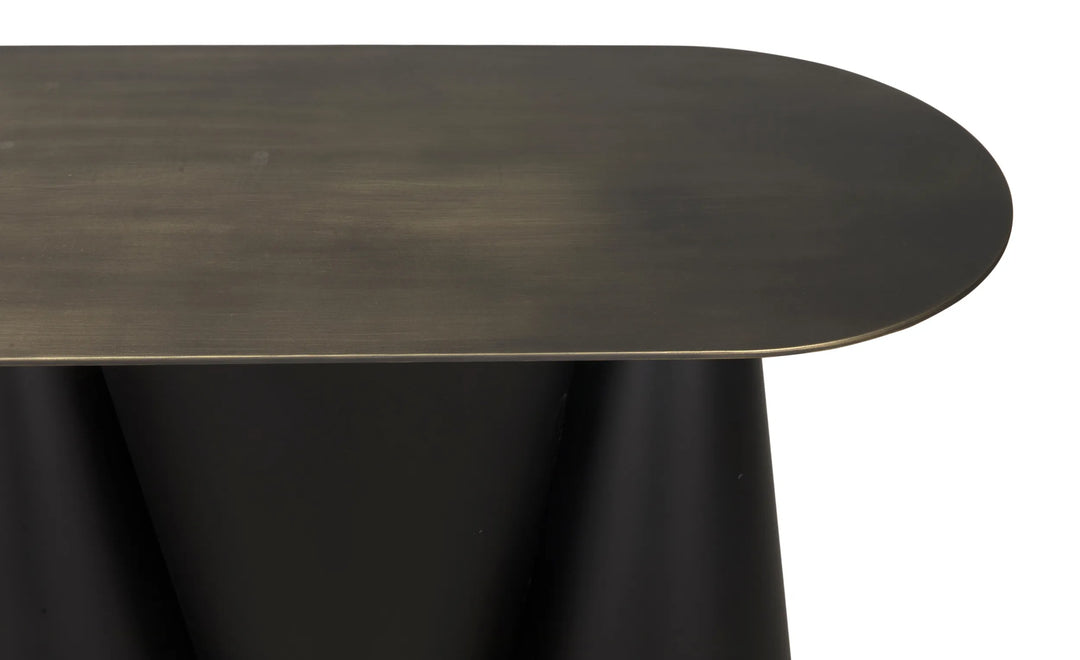 American Home Furniture | Noir - Salt and Pepper Console, Black Steel