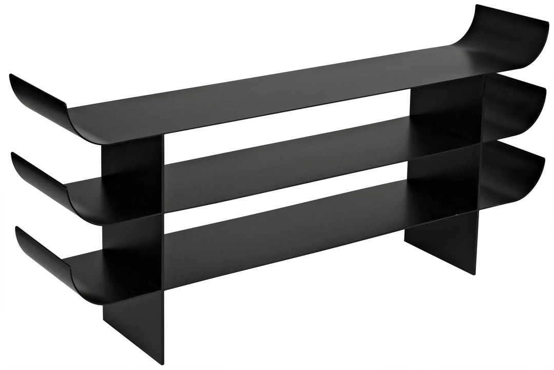 American Home Furniture | Noir - Kyoto Console, Black Steel